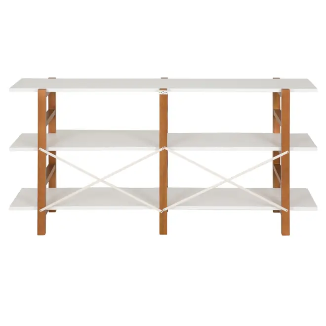 ESTANTE 1,61 M X 78 CM SKADA - NOZES/BRANCO - Foto 4