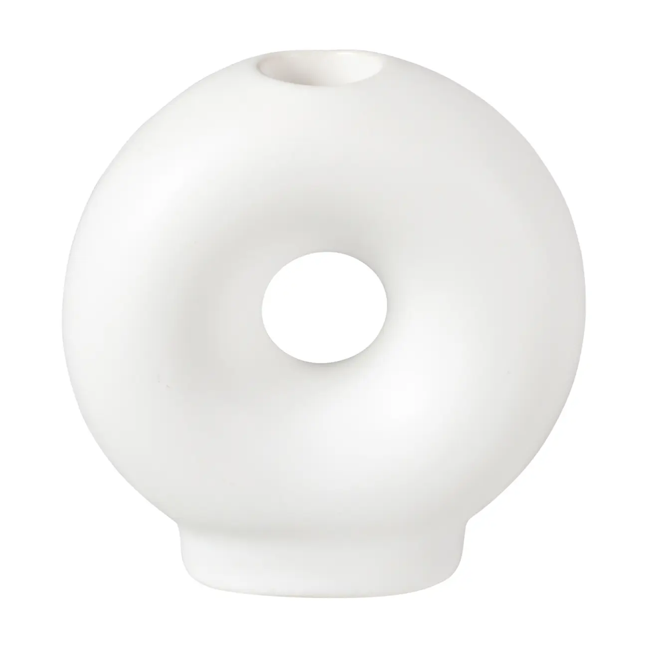 CASTIÇAL 10 CM DONUT - BRANCO - Foto 1