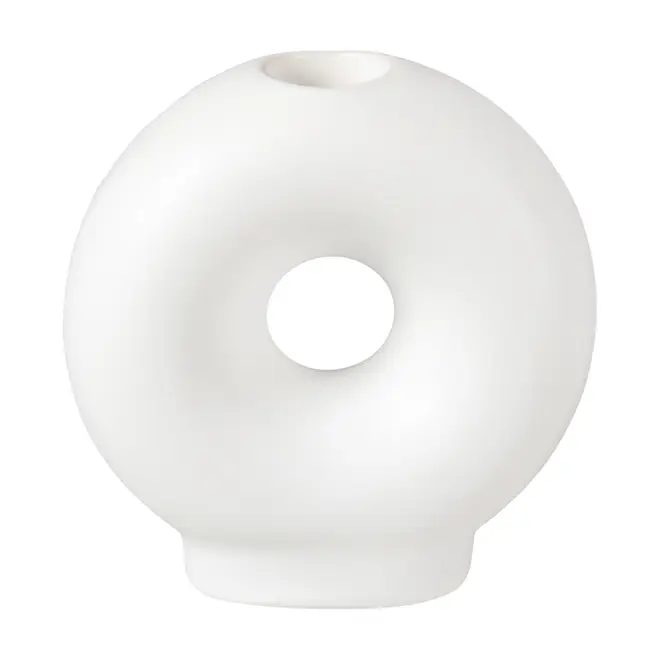 CASTIÇAL 10 CM DONUT - BRANCO - Foto 1