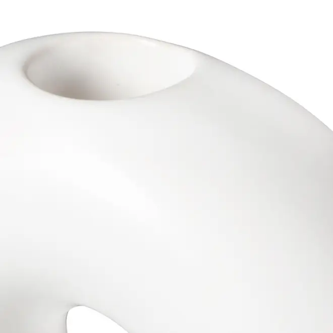 CASTIÇAL 10 CM DONUT - BRANCO - Foto 5