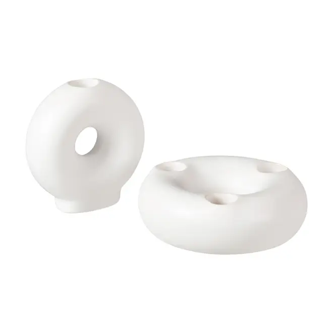 CASTIÇAL 10 CM DONUT - BRANCO - Foto 6