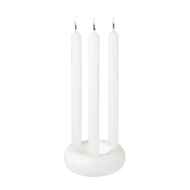 CANDELABRO PARA 3 VELAS DONUT - BRANCO - Foto 2