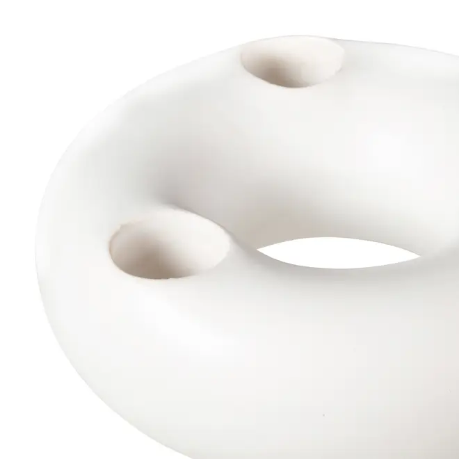 CANDELABRO PARA 3 VELAS DONUT - BRANCO - Foto 4