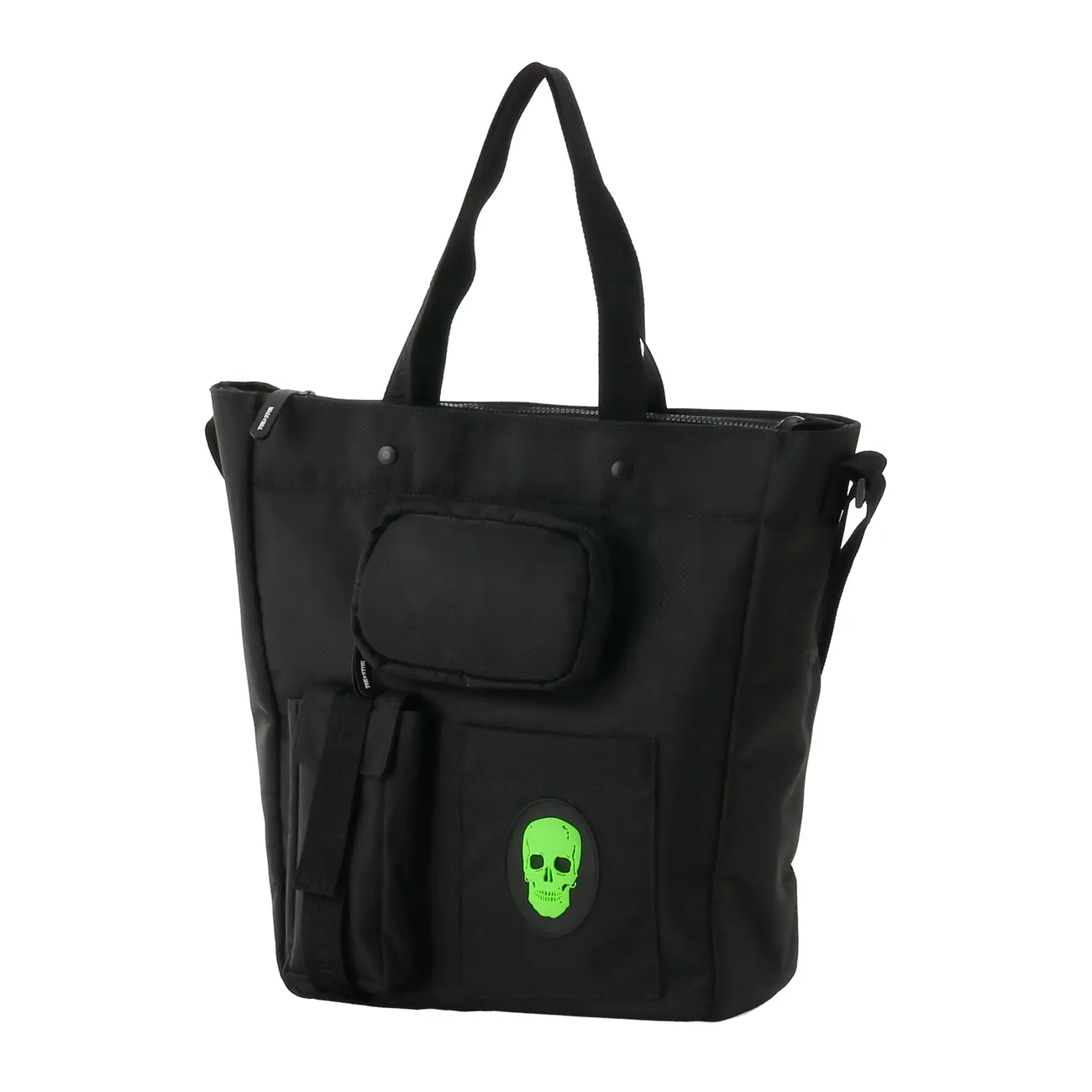 BOLSA CAVEIRA - PRETO/VERDE FLUOR - Foto 4
