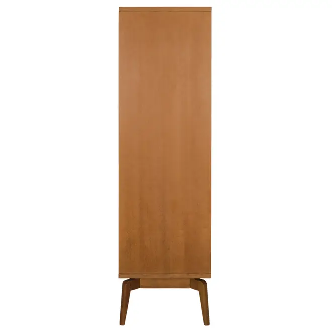 GUARDA-ROUPA DE SOLTEIRO 2 PORTAS/4 GAVETAS COM PALHINHA ARES - NOZES/FIBRA CLARA - Foto 4