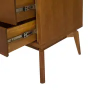 GUARDA-ROUPA DE SOLTEIRO 2 PORTAS/4 GAVETAS COM PALHINHA ARES - NOZES/FIBRA CLARA - Foto 6