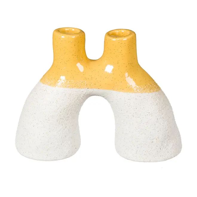 CANDELABRO PARA 2 VELAS KOMODO - BRANCO/ZAFRON - Foto 1