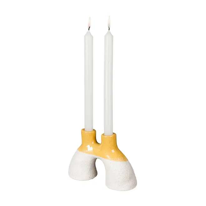 CANDELABRO PARA 2 VELAS KOMODO - BRANCO/ZAFRON - Foto 2