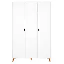 BRANCO/NOZES - GUARDA-ROUPA DE SOLTEIRO 3 PORTAS LIN