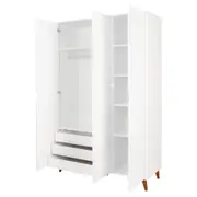 GUARDA-ROUPA DE SOLTEIRO 3 PORTAS LIN - BRANCO/NOZES - Foto 2