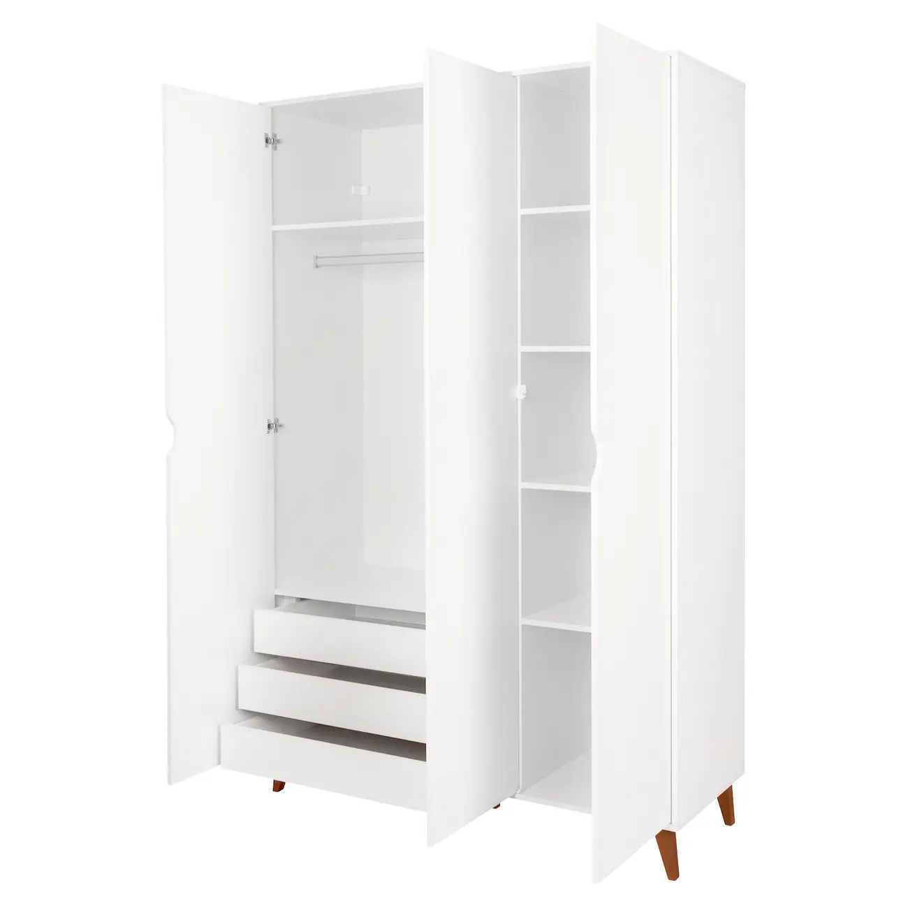 GUARDA-ROUPA DE SOLTEIRO 3 PORTAS LIN - BRANCO/NOZES - Foto 2