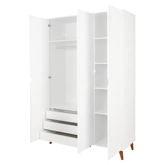 GUARDA-ROUPA DE SOLTEIRO 3 PORTAS LIN - BRANCO/NOZES - Foto 2
