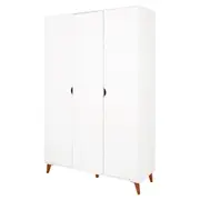 GUARDA-ROUPA DE SOLTEIRO 3 PORTAS LIN - BRANCO/NOZES - Foto 3