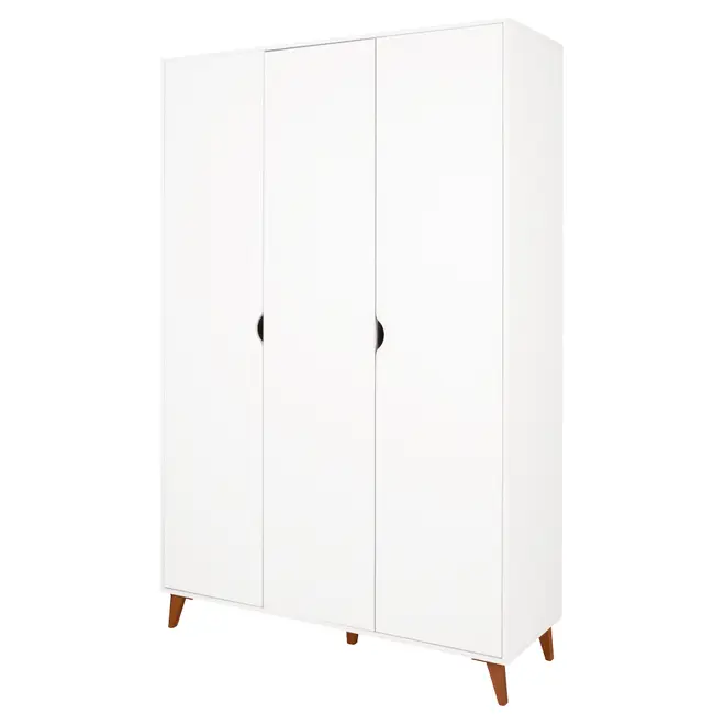 GUARDA-ROUPA DE SOLTEIRO 3 PORTAS LIN - BRANCO/NOZES - Foto 3