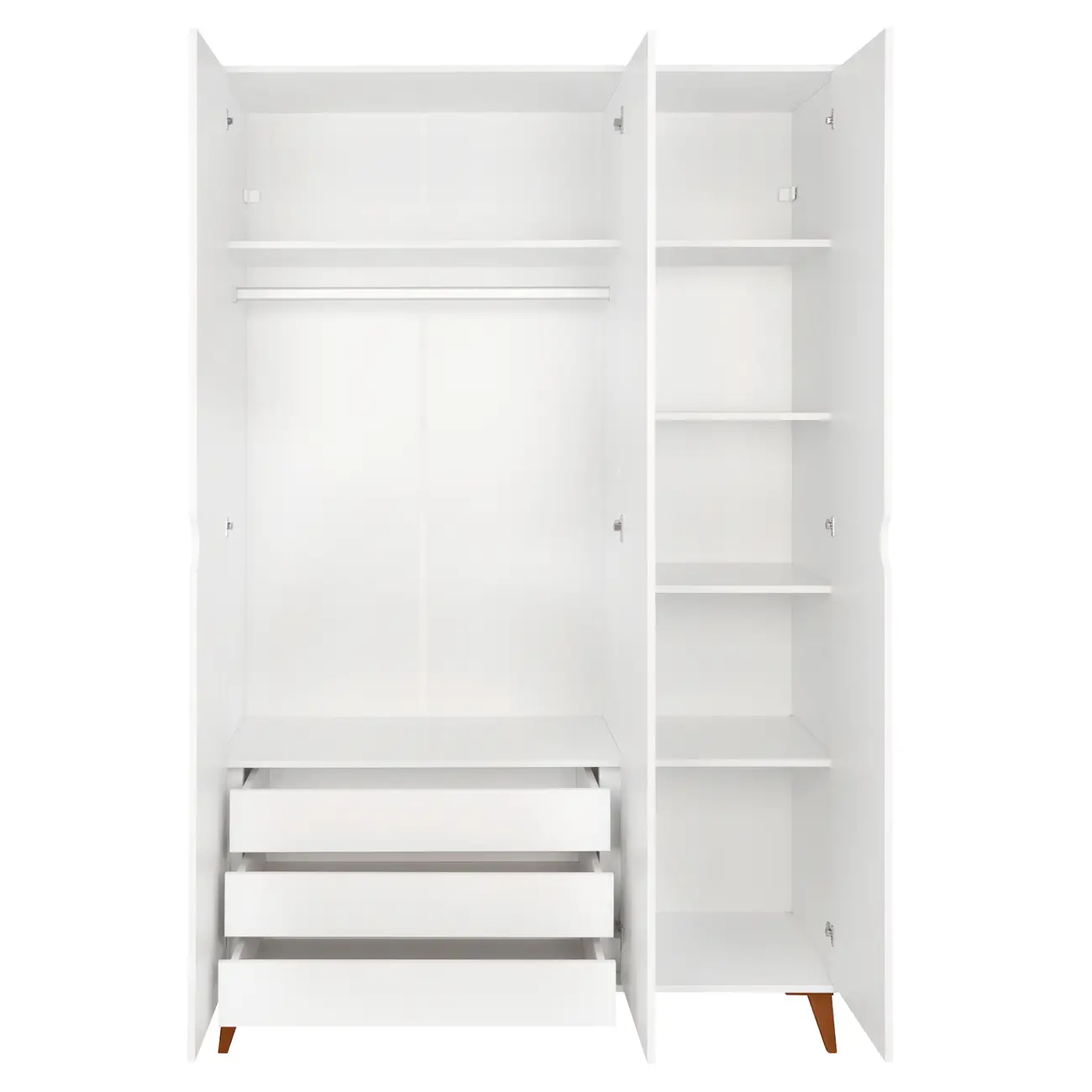 GUARDA-ROUPA DE SOLTEIRO 3 PORTAS LIN - BRANCO/NOZES - Foto 5