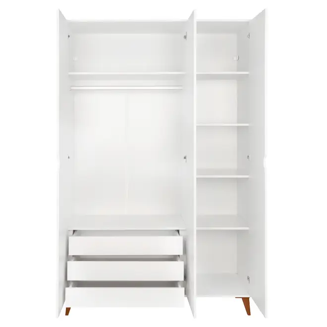 GUARDA-ROUPA DE SOLTEIRO 3 PORTAS LIN - BRANCO/NOZES - Foto 5