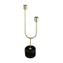 CANDELABRO PARA 2 VELAS LUND - OURO/PRETO - Foto 1