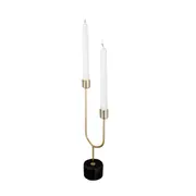 CANDELABRO PARA 2 VELAS LUND - OURO/PRETO - Foto 2