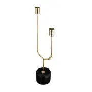 CANDELABRO PARA 2 VELAS LUND - OURO/PRETO - Foto 3