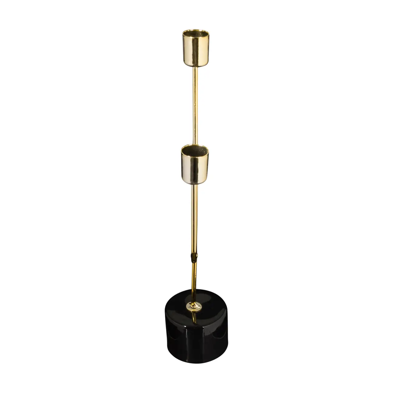 CANDELABRO PARA 2 VELAS LUND - OURO/PRETO - Foto 4