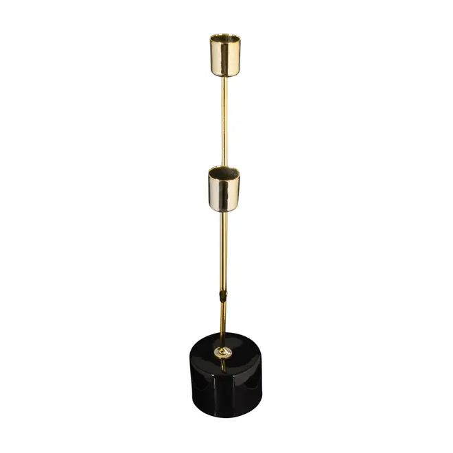 CANDELABRO PARA 2 VELAS LUND - OURO/PRETO - Foto 4