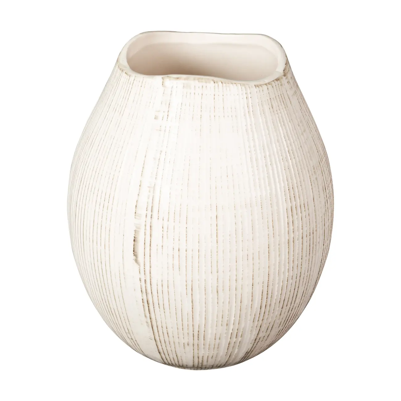 VASO 20 CM MAÉLIA - BRANCO/NATURAL - Foto 1