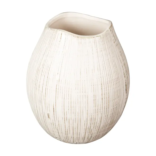 VASO 20 CM MAÉLIA - BRANCO/NATURAL - Foto 2