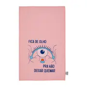 PANO DE PRATO COM 2 COZINHA ENCANTADA DA RAÍZA COSTA MÃO OLHO - ROSA/MULTICOR - Foto 2