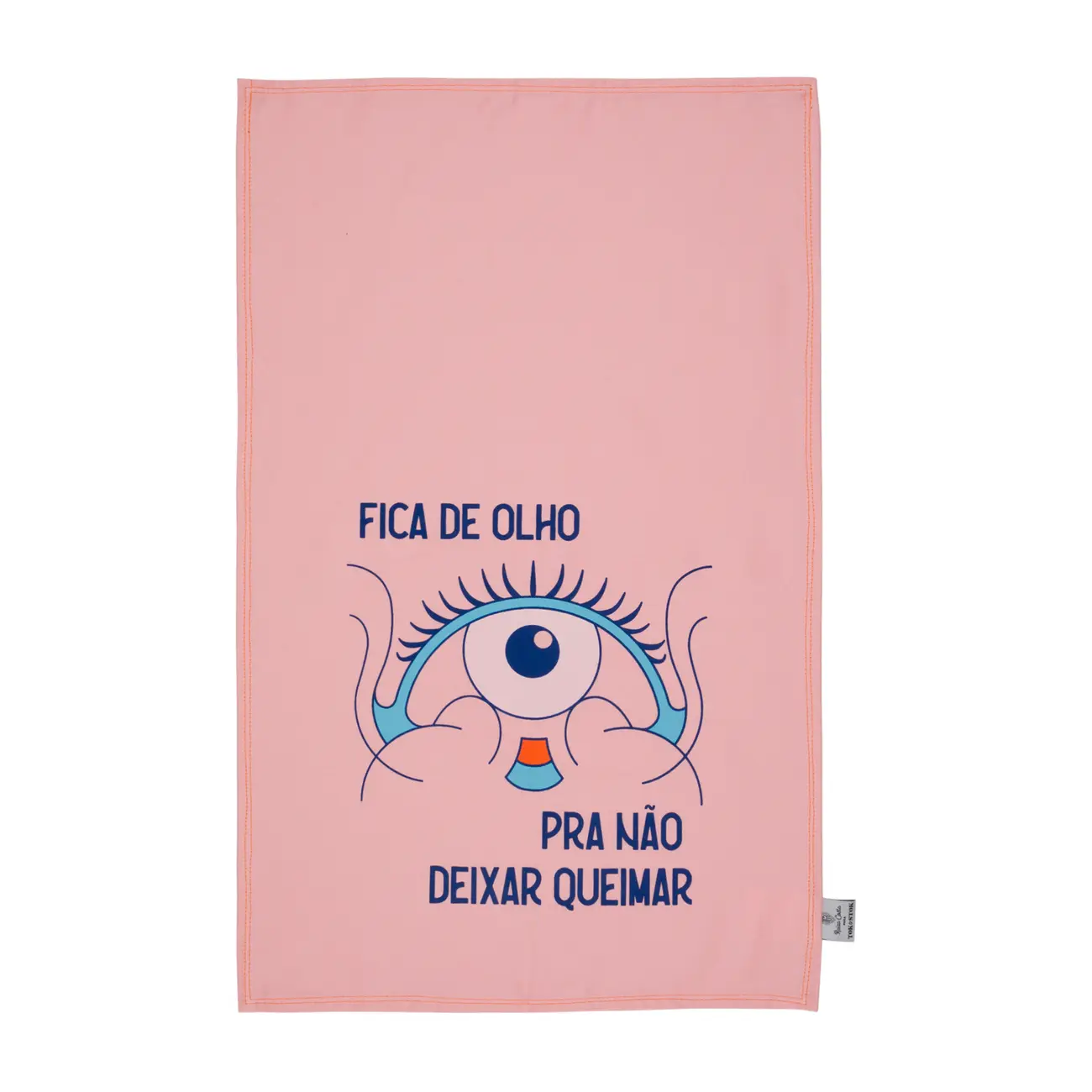 PANO DE PRATO COM 2 COZINHA ENCANTADA DA RAÍZA COSTA MÃO OLHO - ROSA/MULTICOR - Foto 2
