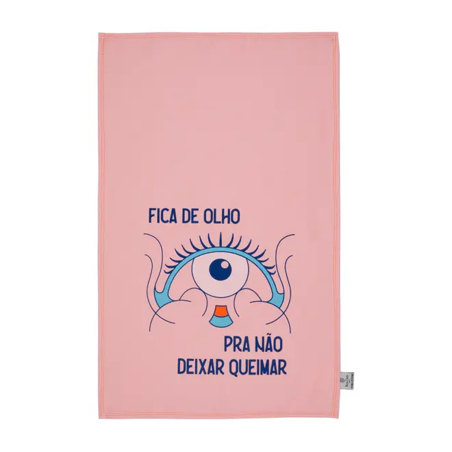 PANO DE PRATO COM 2 COZINHA ENCANTADA DA RAÍZA COSTA MÃO OLHO - ROSA/MULTICOR - Foto 2