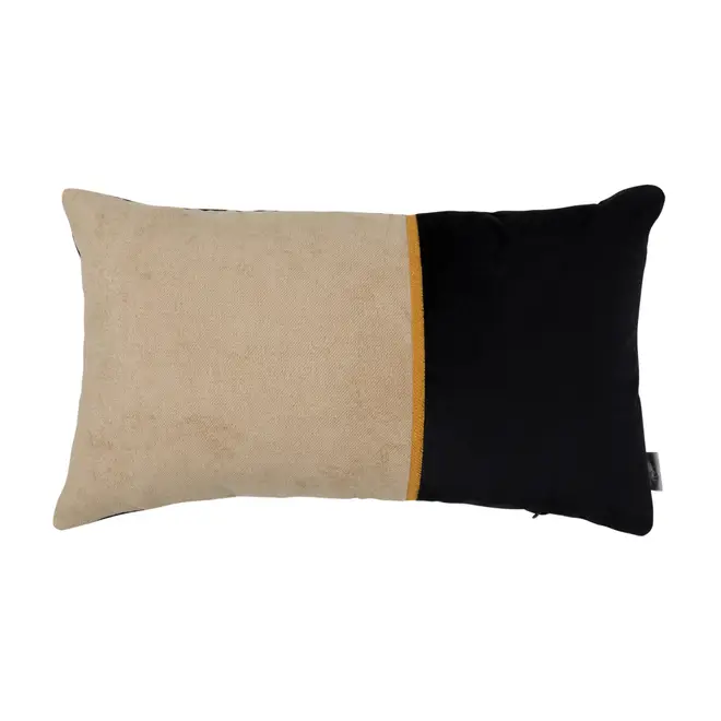 ALMOFADA 50 CM X 30 CM JAZZ - PRETO/AREIA - Foto 1