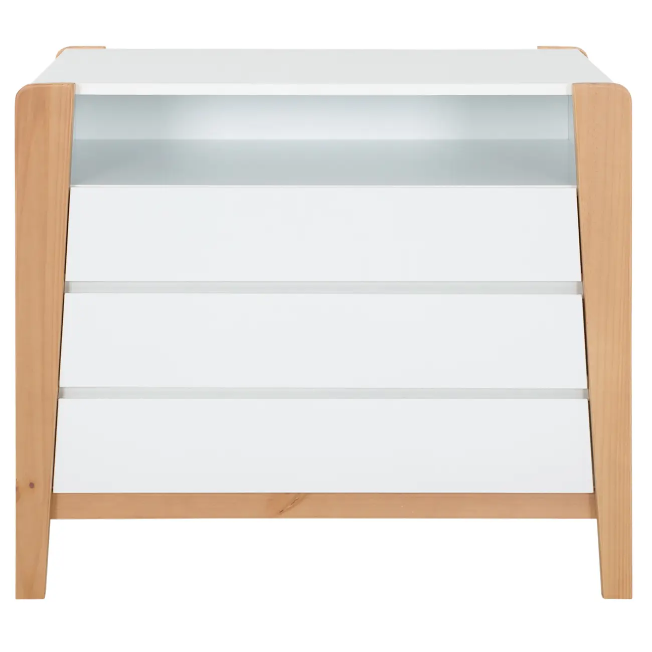 CÔMODA 3 GAVETAS 1,04 M X 58 CM PICOLÉ - BRANCO/TAUARI - Foto 1