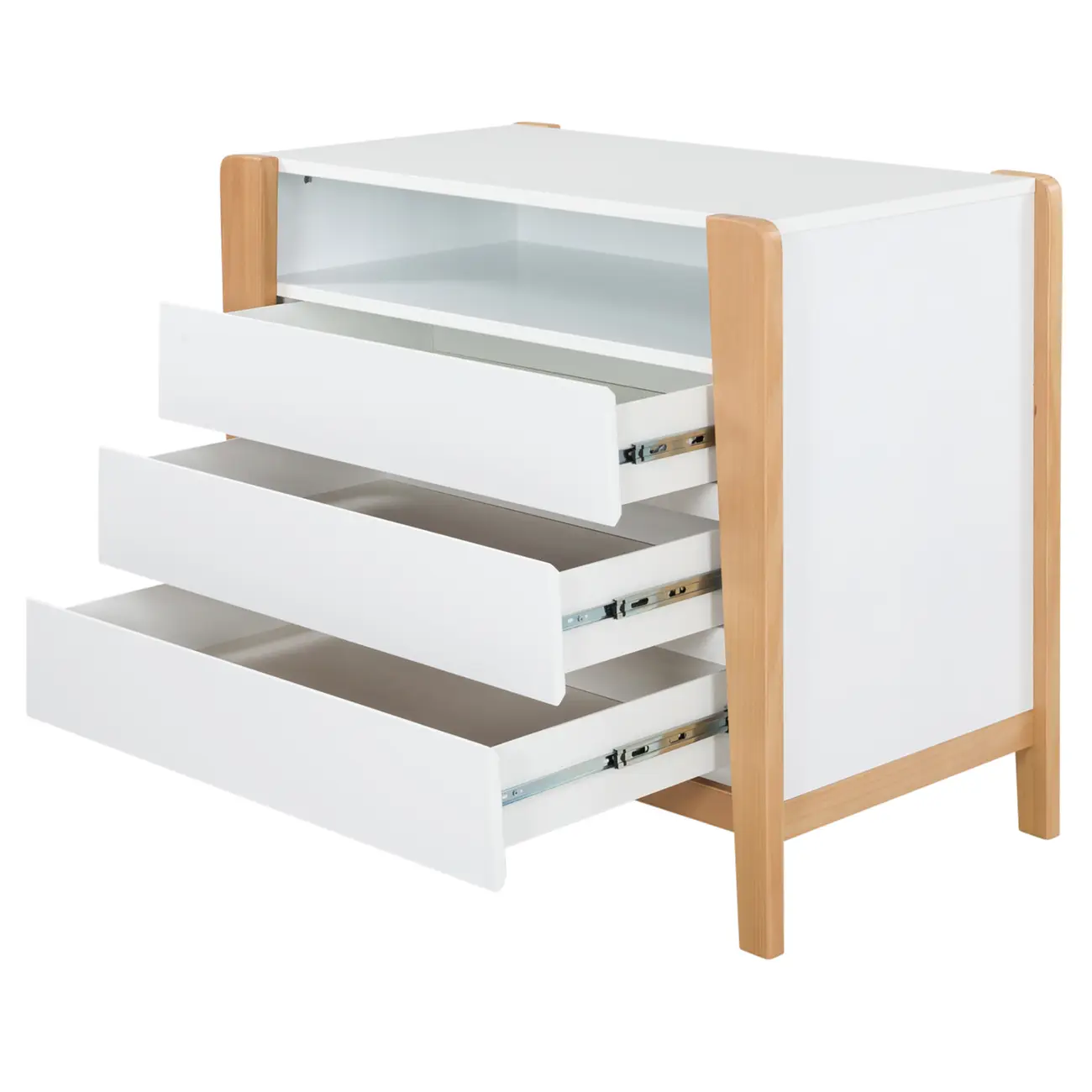 CÔMODA 3 GAVETAS 1,04 M X 58 CM PICOLÉ - BRANCO/TAUARI - Foto 2