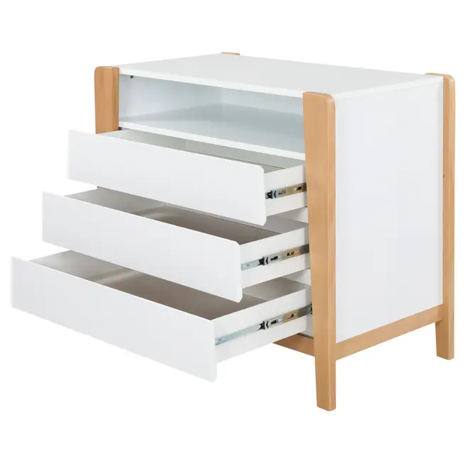 CÔMODA 3 GAVETAS 1,04 M X 58 CM PICOLÉ - BRANCO/TAUARI - Foto 2