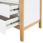 CÔMODA 3 GAVETAS 1,04 M X 58 CM PICOLÉ - BRANCO/TAUARI - Foto 6