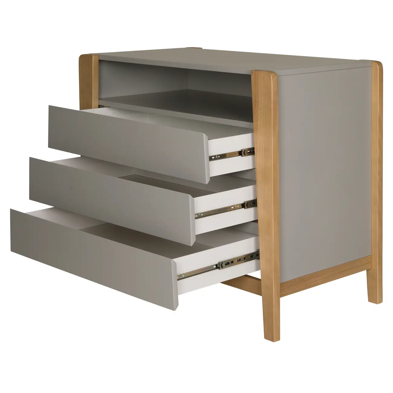 CÔMODA 3 GAVETAS 1,04 M X 58 CM PICOLÉ - CINZA/TAUARI - Foto 2