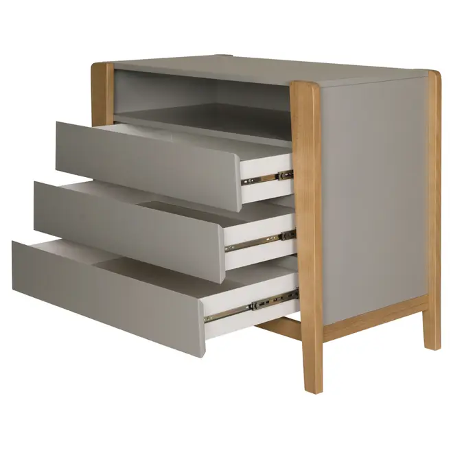 CÔMODA 3 GAVETAS 1,04 M X 58 CM PICOLÉ - CINZA/TAUARI - Foto 2
