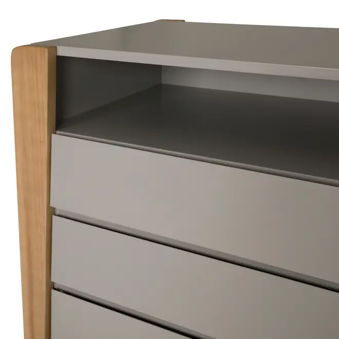 CÔMODA 3 GAVETAS 1,04 M X 58 CM PICOLÉ - CINZA/TAUARI - Foto 5