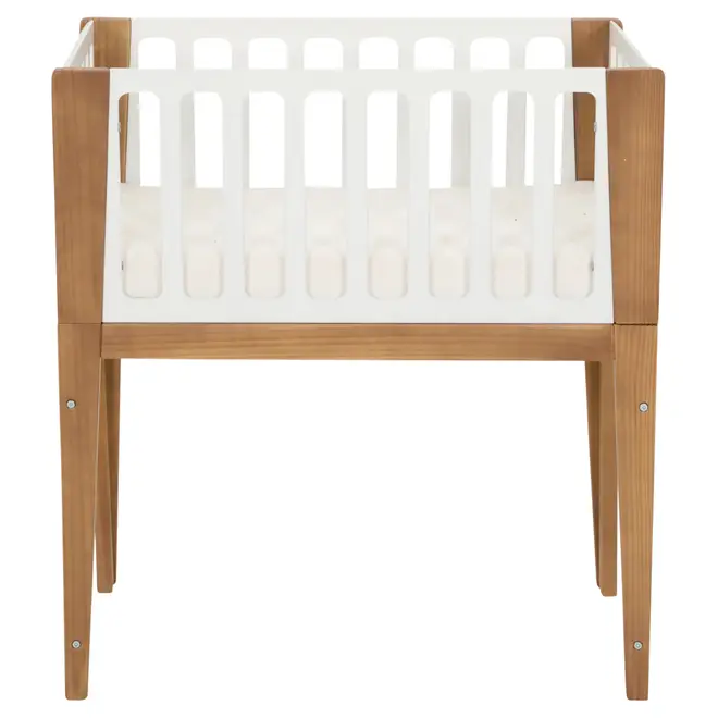 MINIBERÇO 47 CM 3 EM 1 - BERÇO MESA INFANTIL CAIXA ORGANIZADOR PICOLÉ - BRANCO/TAUARI - Foto 1
