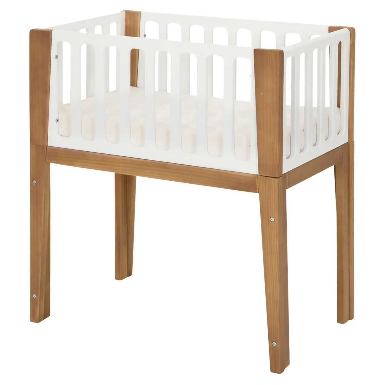MINIBERÇO 47 CM 3 EM 1 - BERÇO MESA INFANTIL CAIXA ORGANIZADOR PICOLÉ - BRANCO/TAUARI - Foto 3