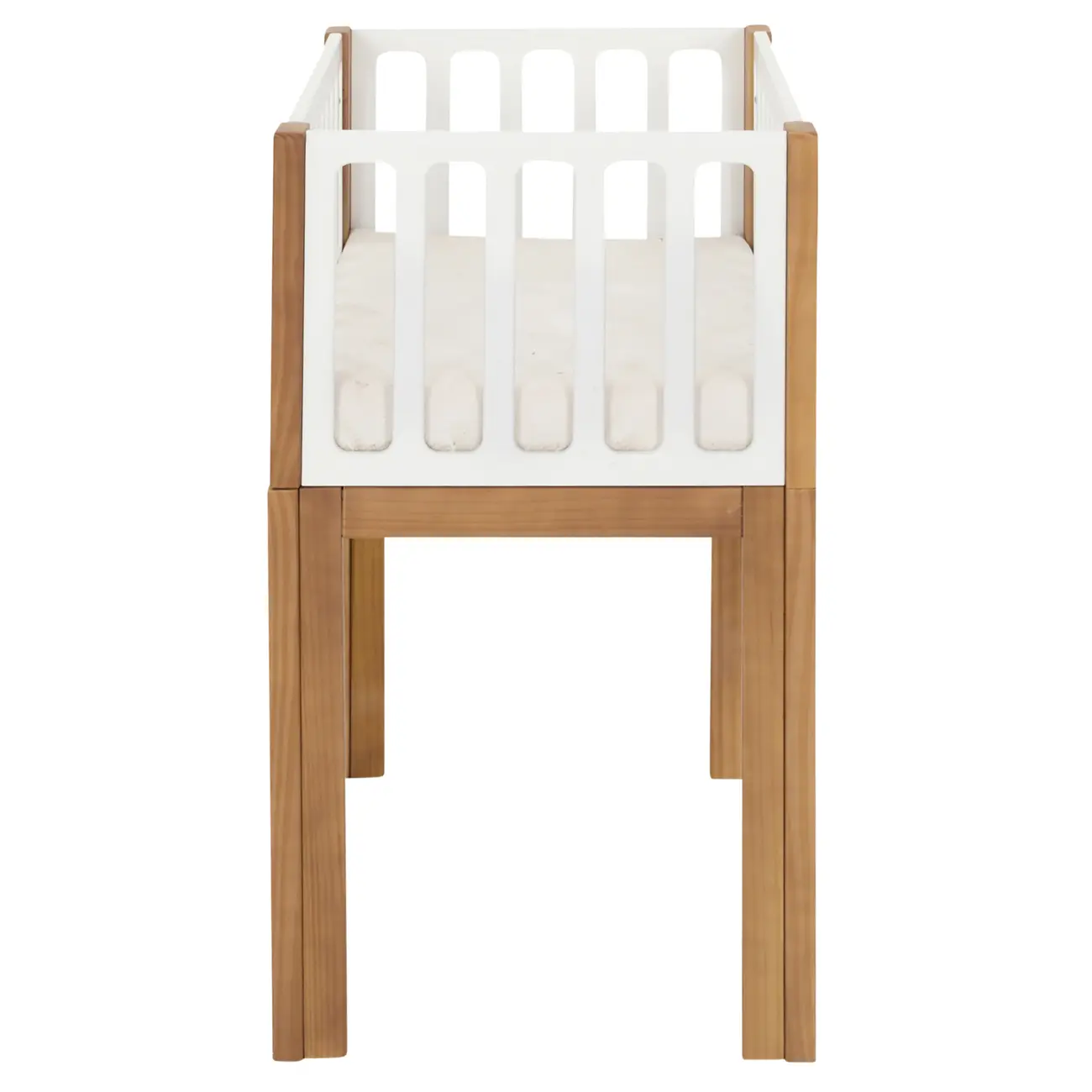 MINIBERÇO 47 CM 3 EM 1 - BERÇO MESA INFANTIL CAIXA ORGANIZADOR PICOLÉ - BRANCO/TAUARI - Foto 4
