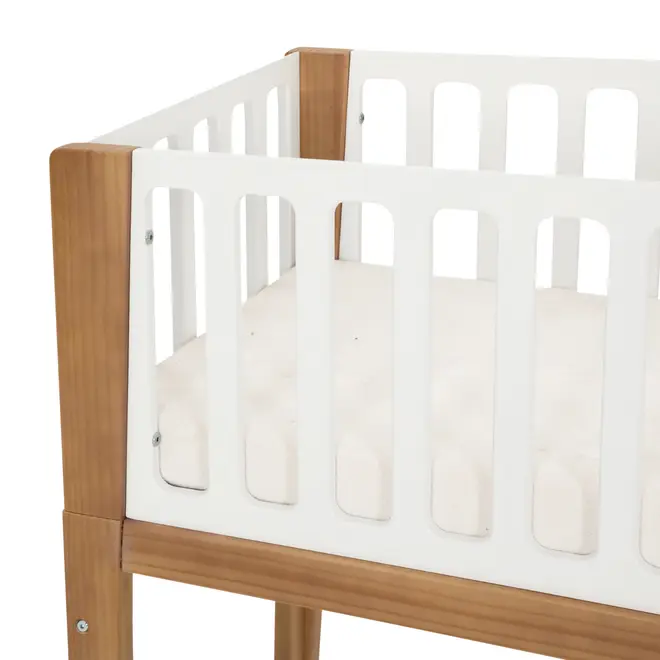 MINIBERÇO 47 CM 3 EM 1 - BERÇO MESA INFANTIL CAIXA ORGANIZADOR PICOLÉ - BRANCO/TAUARI - Foto 5
