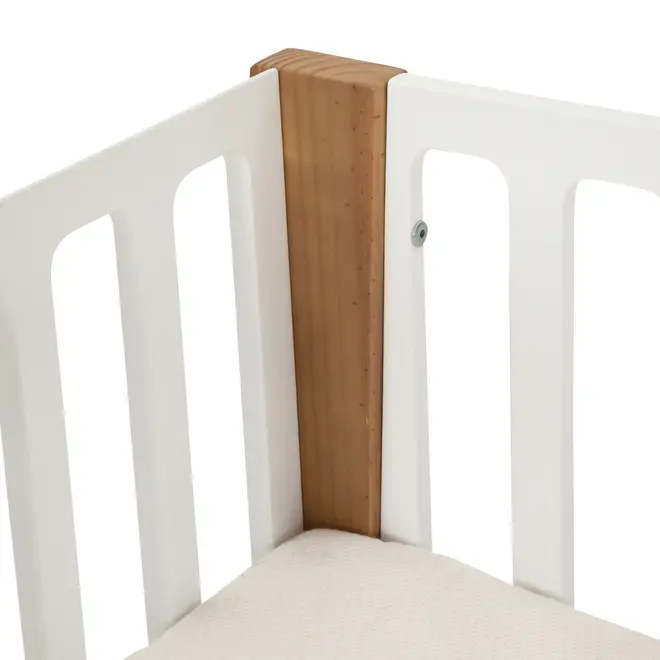 MINIBERÇO 47 CM 3 EM 1 - BERÇO MESA INFANTIL CAIXA ORGANIZADOR PICOLÉ - BRANCO/TAUARI - Foto 6