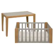 MINIBERÇO 47 CM 3 EM 1 - BERÇO MESA INFANTIL CAIXA ORGANIZADOR PICOLÉ - CINZA/TAUARI - Foto 2