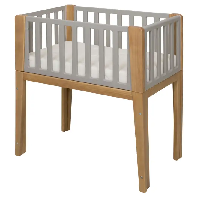 MINIBERÇO 47 CM 3 EM 1 - BERÇO MESA INFANTIL CAIXA ORGANIZADOR PICOLÉ - CINZA/TAUARI - Foto 3