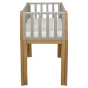 MINIBERÇO 47 CM 3 EM 1 - BERÇO MESA INFANTIL CAIXA ORGANIZADOR PICOLÉ - CINZA/TAUARI - Foto 4