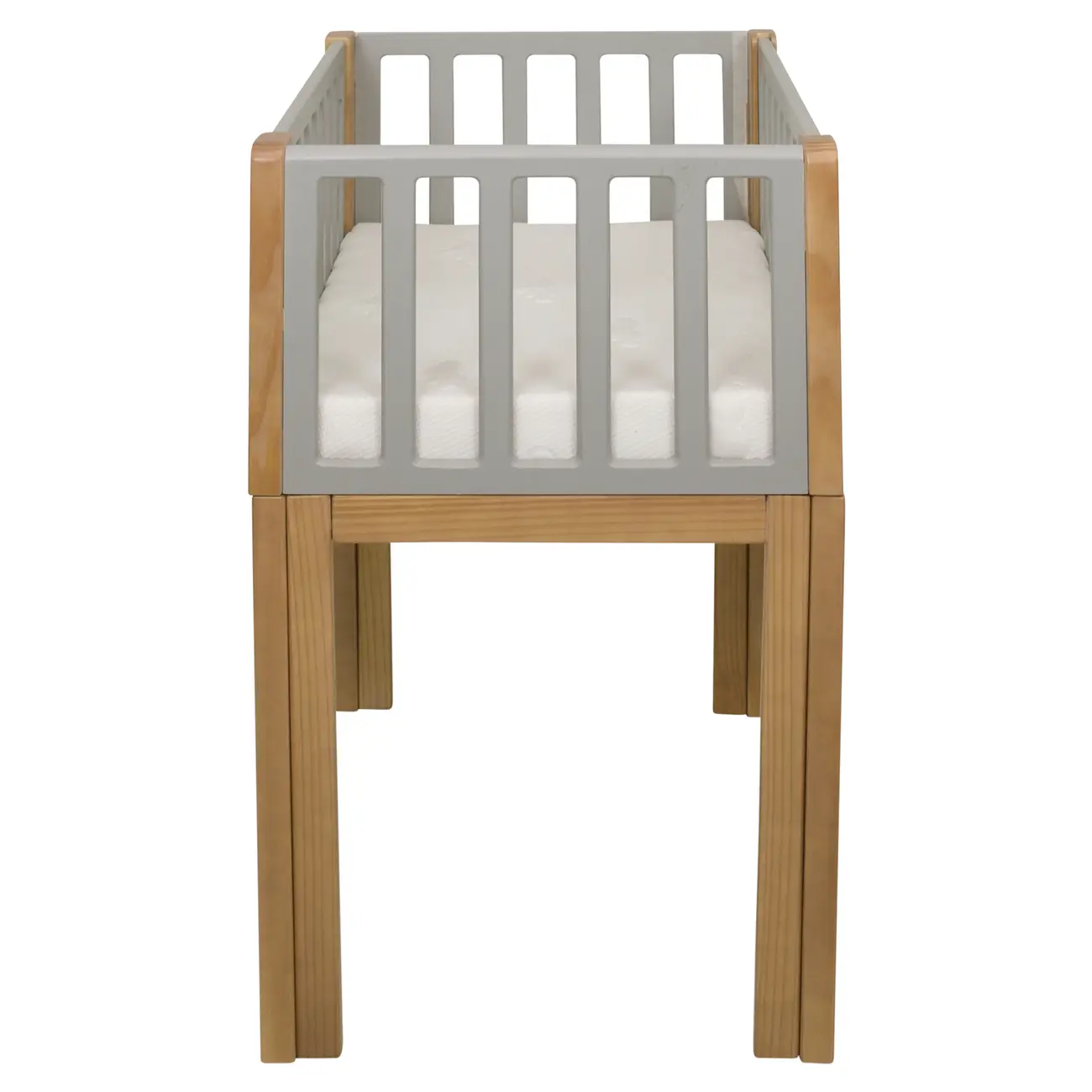 MINIBERÇO 47 CM 3 EM 1 - BERÇO MESA INFANTIL CAIXA ORGANIZADOR PICOLÉ - CINZA/TAUARI - Foto 4