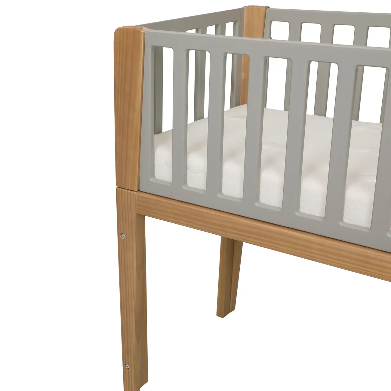 MINIBERÇO 47 CM 3 EM 1 - BERÇO MESA INFANTIL CAIXA ORGANIZADOR PICOLÉ - CINZA/TAUARI - Foto 5