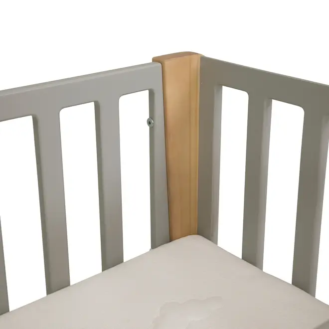 MINIBERÇO 47 CM 3 EM 1 - BERÇO MESA INFANTIL CAIXA ORGANIZADOR PICOLÉ - CINZA/TAUARI - Foto 6