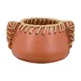 VASO DECORATIVO 13 CM CROCHETANDO - TERRACOTA/FIBRA CLARA - Foto 1